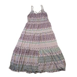NWOT Torrid Maxi Dress Tiered Bohemian Cottage Geometric Sundress Women's 1X